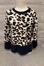 APNY APNY Latte/BLK Animal Print Round Neck L/S Sweater CK