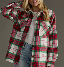Panache Apparel Panache Apparel Red/Green/WHT Plaid Button Up Jacket AC