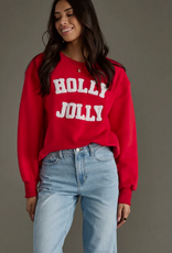 Panache Apparel Panache Apparel Red HOLLY JOLLY Sweatshirt  LH