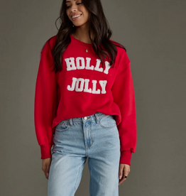 Panache Apparel Panache Apparel Red HOLLY JOLLY Sweatshirt  LH