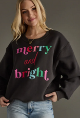 Panache Apparel Panache Apparel Charcoal Merry & Bright Sweatshirt LC