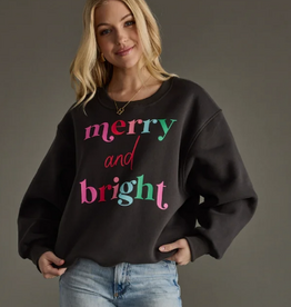 Panache Apparel Panache Apparel Charcoal Merry & Bright Sweatshirt LC