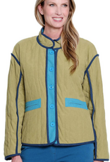 Sharon Young Inc Multiples  Multi Color Button Up Quilted Lined Jacket CK