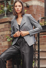 Clara Sunwoo Clara Sun Woo Charcoal Liquid Leather Jacket