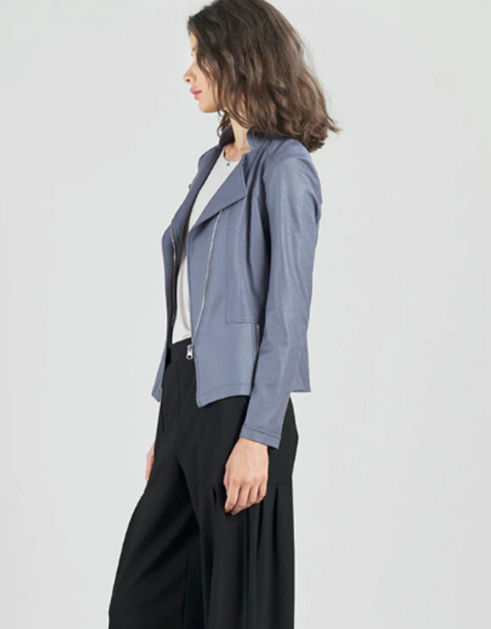 Clara Sunwoo Clara Sun Woo Charcoal Liquid Leather Jacket