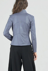 Clara Sunwoo Clara Sun Woo Charcoal Liquid Leather Jacket