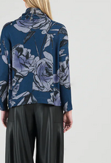 Clara Sunwoo Clara Sun Woo T92WP Navy/BLK Cowl Neck L/S Top