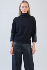 Clara Sunwoo Clara Sun Woo Black Mock Neck Dolman Sleeve Top