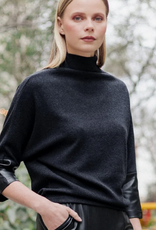 Clara Sunwoo Clara Sun Woo Black Mock Neck Dolman Sleeve Top