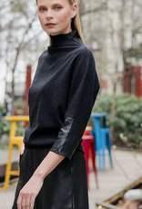 Clara Sunwoo Clara Sun Woo Black Mock Neck Dolman Sleeve Top