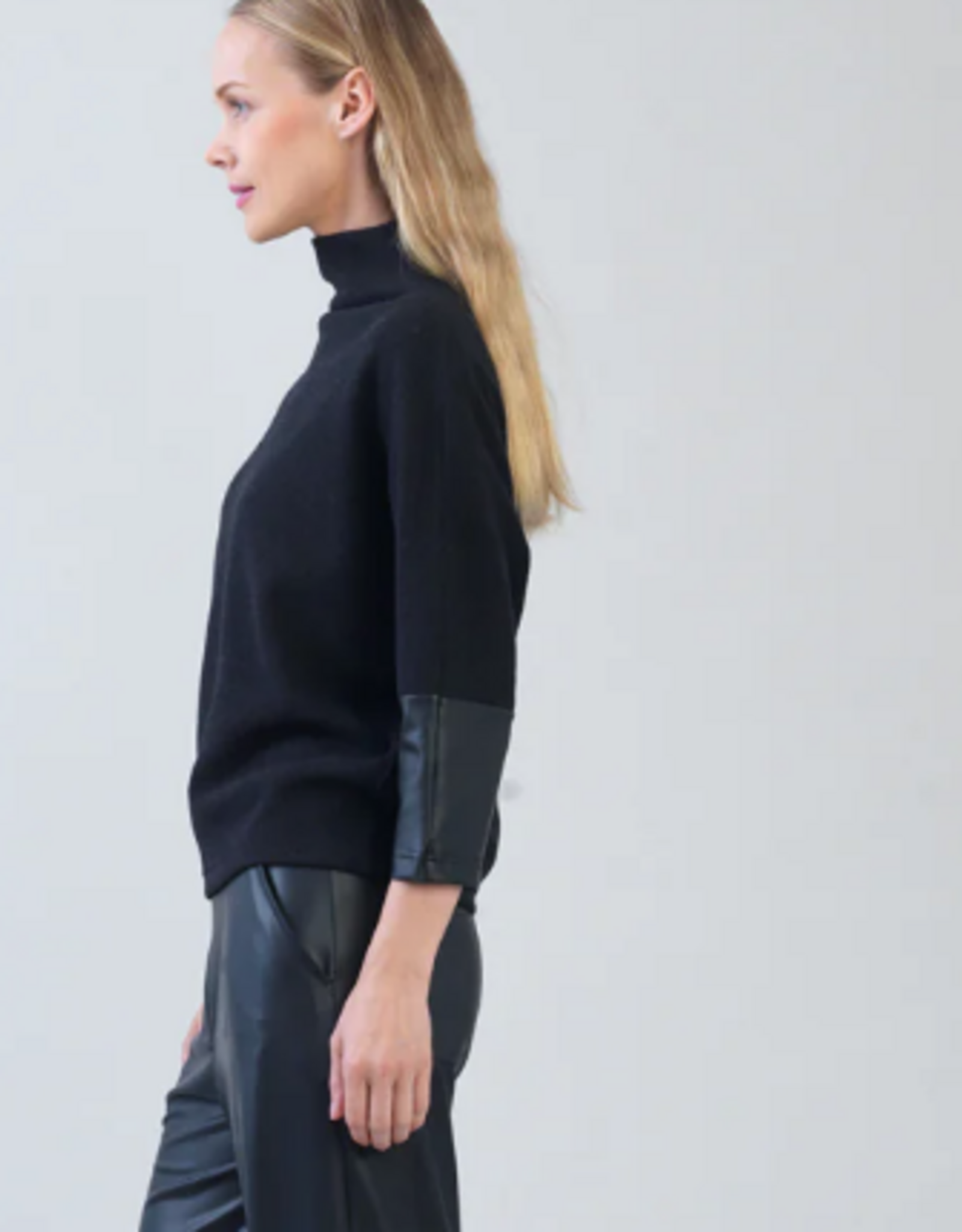 Clara Sunwoo Clara Sun Woo Black Mock Neck Dolman Sleeve Top