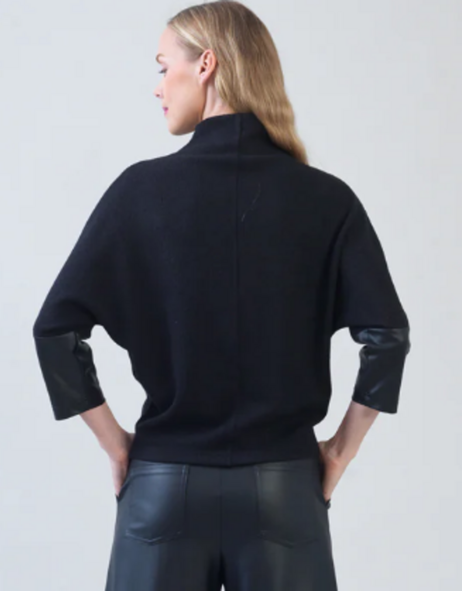 Clara Sunwoo Clara Sun Woo Black Mock Neck Dolman Sleeve Top