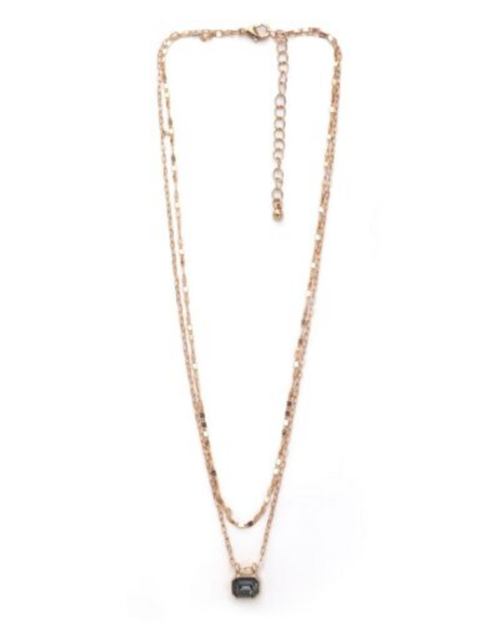 Coronet Jewelry Co Coronet 31082 Gold/Blk Layered Necklace w/Stone