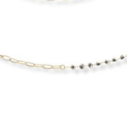 Coronet Jewelry Co Coronet Gold Chain w/Grey Beads Necklace