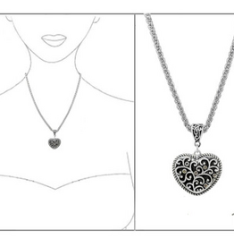Coronet Coronet 31131 Tailored Heart Pendant Necklace