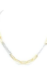 Coronet Coronet 31092N Two Tone Link W/Chain Necklace