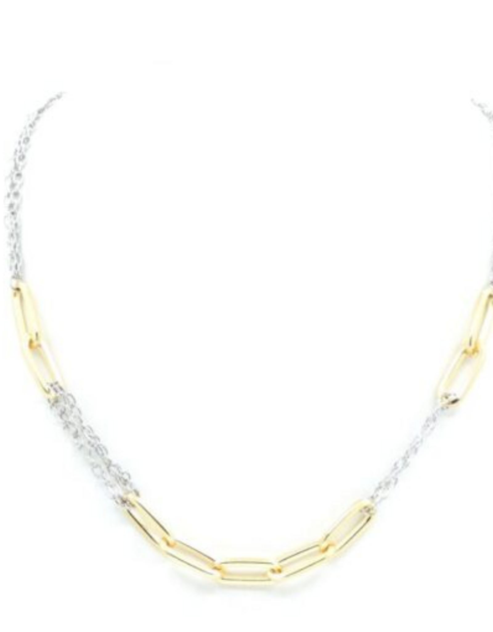 Coronet Coronet 31092N Two Tone Link W/Chain Necklace
