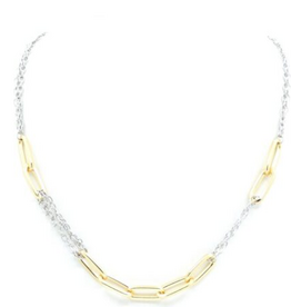Coronet Coronet 31092N Two Tone Link W/Chain Necklace