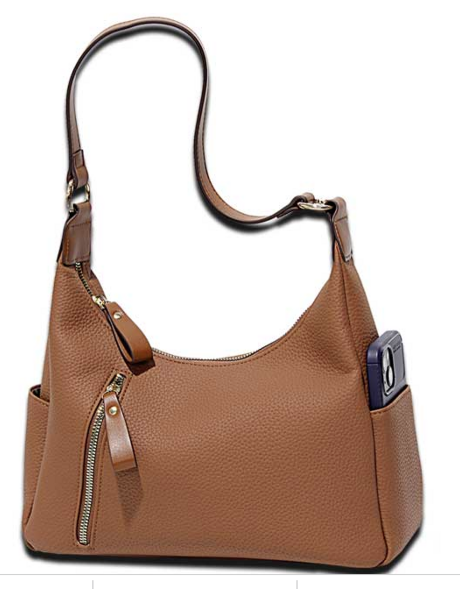 MC Handbags Corp. MC Handbag  Kirby Brown Pebble Grain  Hobo