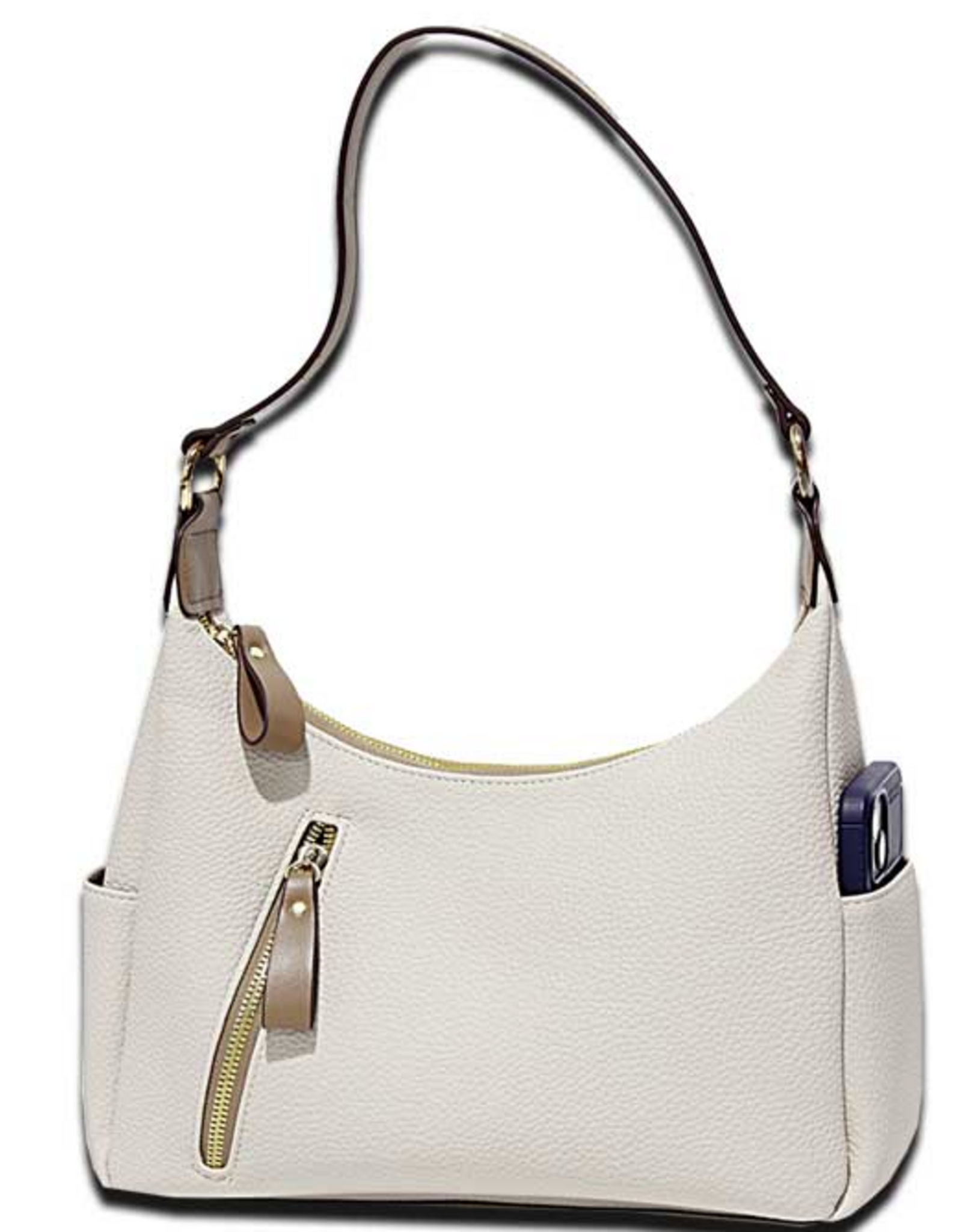 MC Handbags Corp. MC Handbag  Kirby Beige Pebble Grain  Hobo