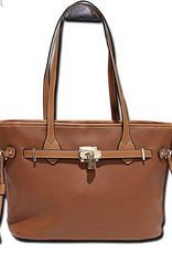 MC Handbags Corp. MC Handbag  Ellie Brown Pebbled Grain Belt Lock Tote MC Handbags Corp. MC Handbag  Ellie Brown Pebbled Grain Belt Lock Tote