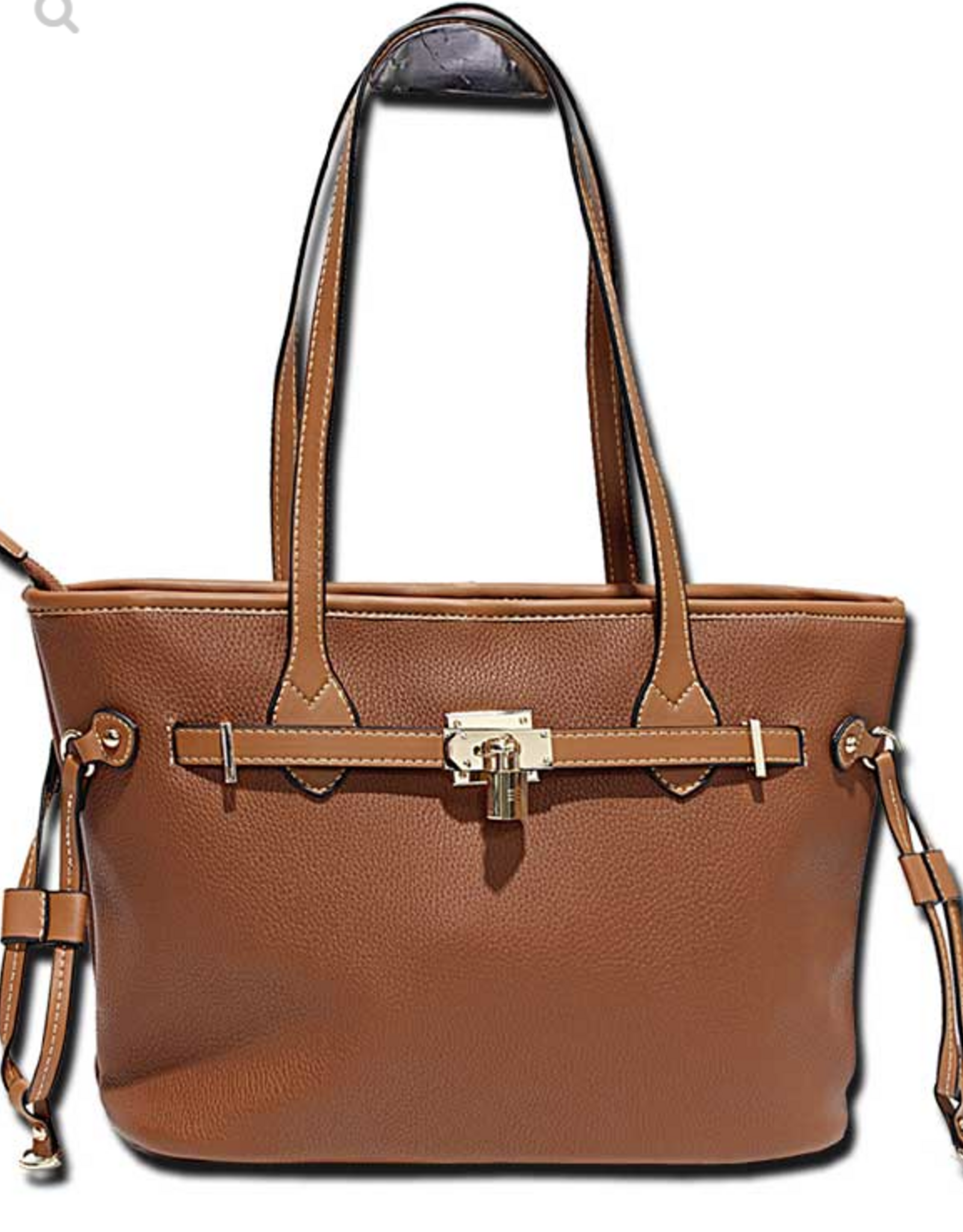 MC Handbags Corp. MC Handbag  Ellie Brown Pebbled Grain Belt Lock Tote