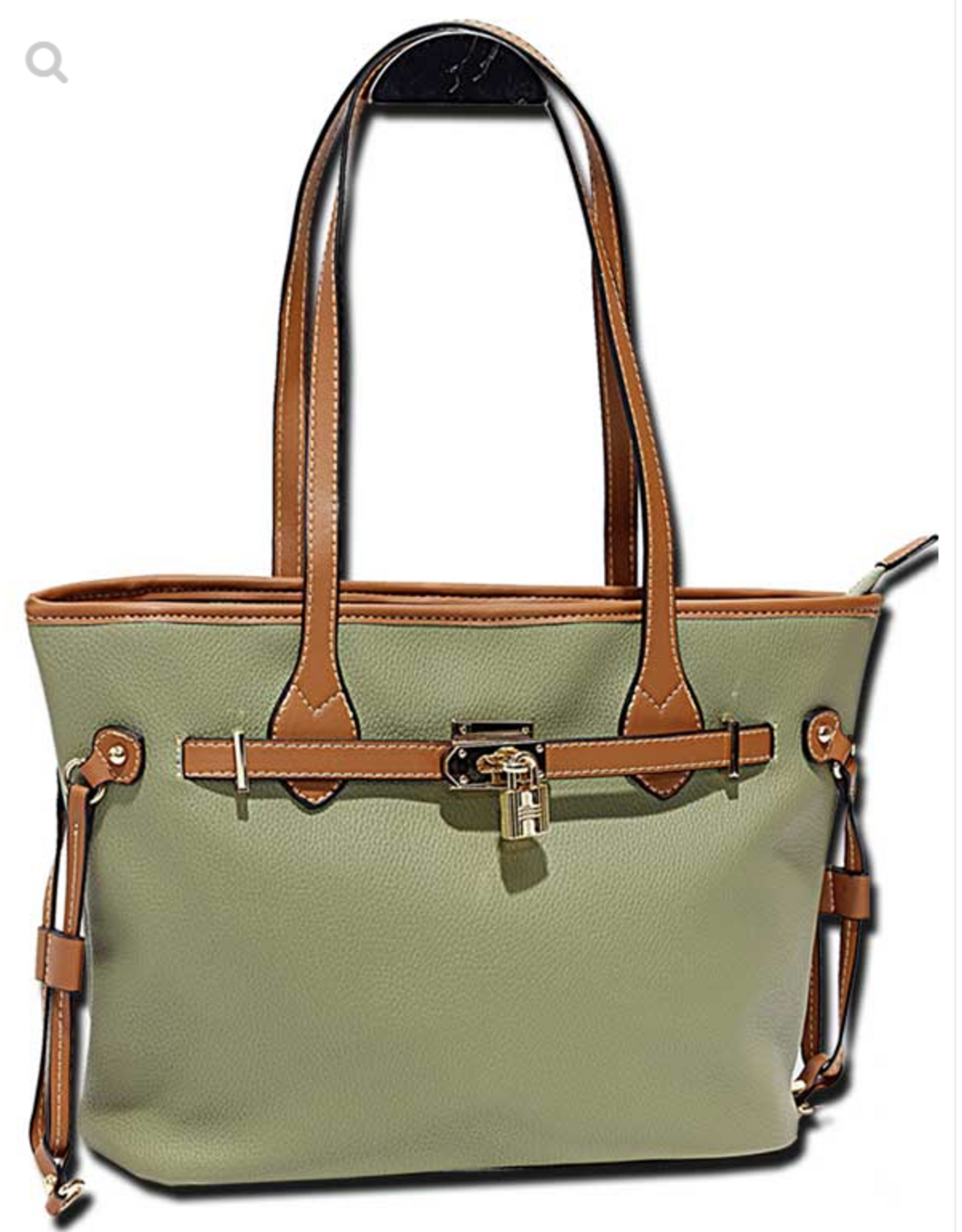 MC Handbags Corp. MC Handbags  Ellie Sage Pebbled Grain Belt Lock Tote