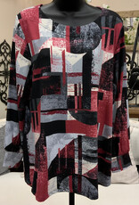 L.Hamrick L.Hamrick Rose/Black L/S Top BK