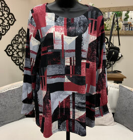 L.Hamrick L.Hamrick Rose/Black L/S Top BK