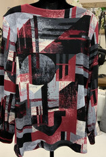 L.Hamrick L.Hamrick Rose/Black L/S Top BK