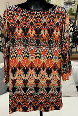 N Touch Links Gumbo Yellow Rust 3/4 Sleeve Top