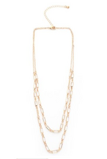 Coronet Jewelry Co Coronet Gold & Clear Crystal 2 Layer Necklace