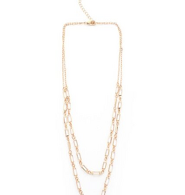 Coronet Jewelry Co Coronet Gold & Clear Crystal 2 Layer Necklace