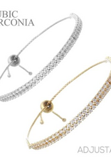 Coronet Jewelry Co Coronet Two Row Cubic Zirconia Slider Bracelet