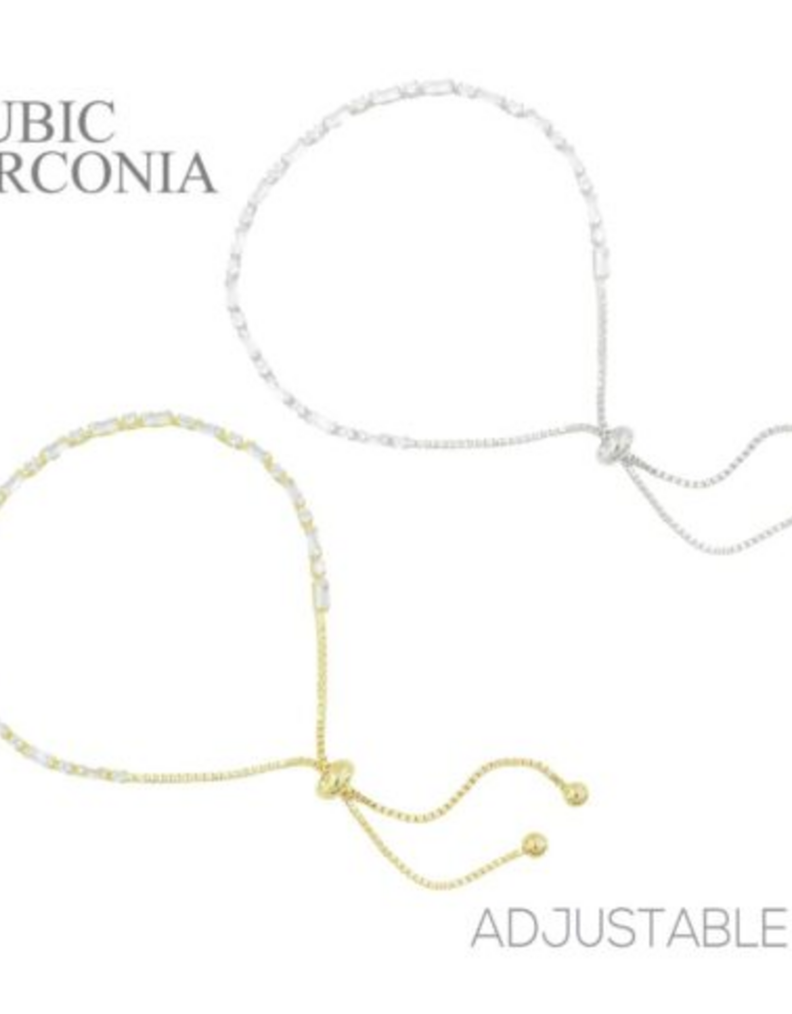 Coronet Jewelry Co Coronet Cubic Zirconia Round & Baguette Slider Bracelet