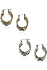 Coronet Jewelry Co Coronet Triple Hoop w/Texture Earring