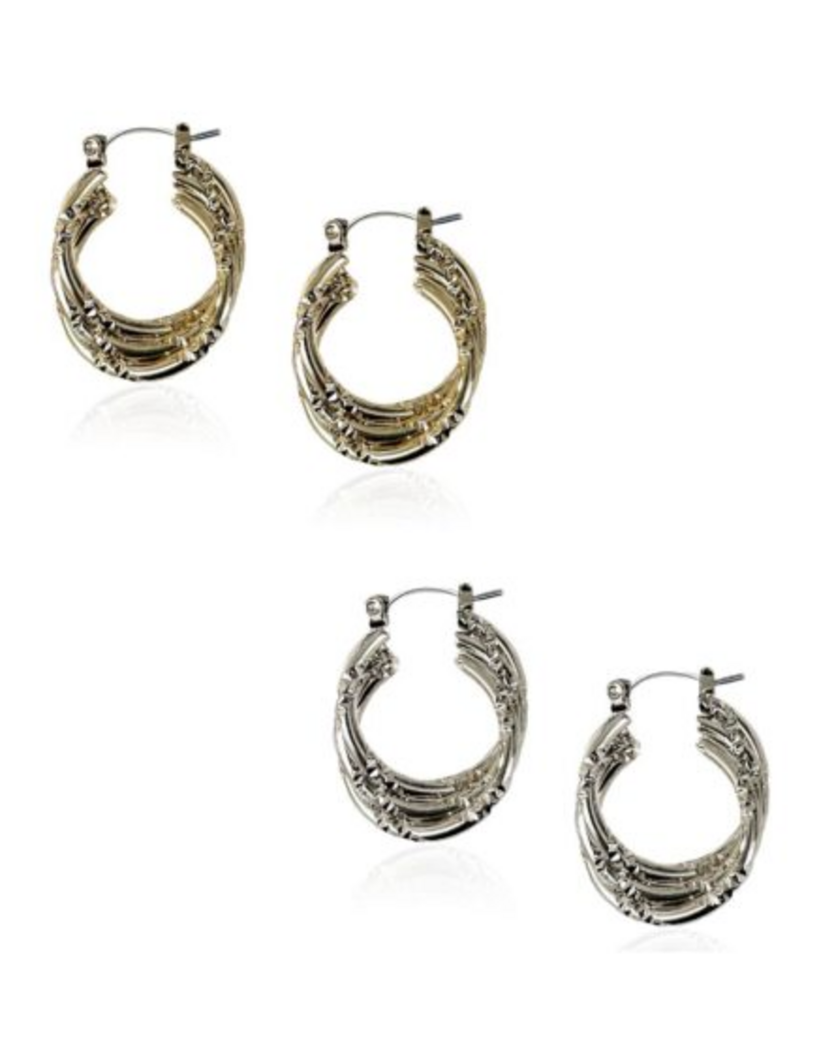 Coronet Jewelry Co Coronet 32418 Triple Hoop w/Texture Earring