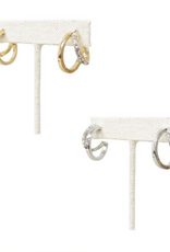 Coronet Jewelry Co Coronet Double Hoop w/Crystal Earring