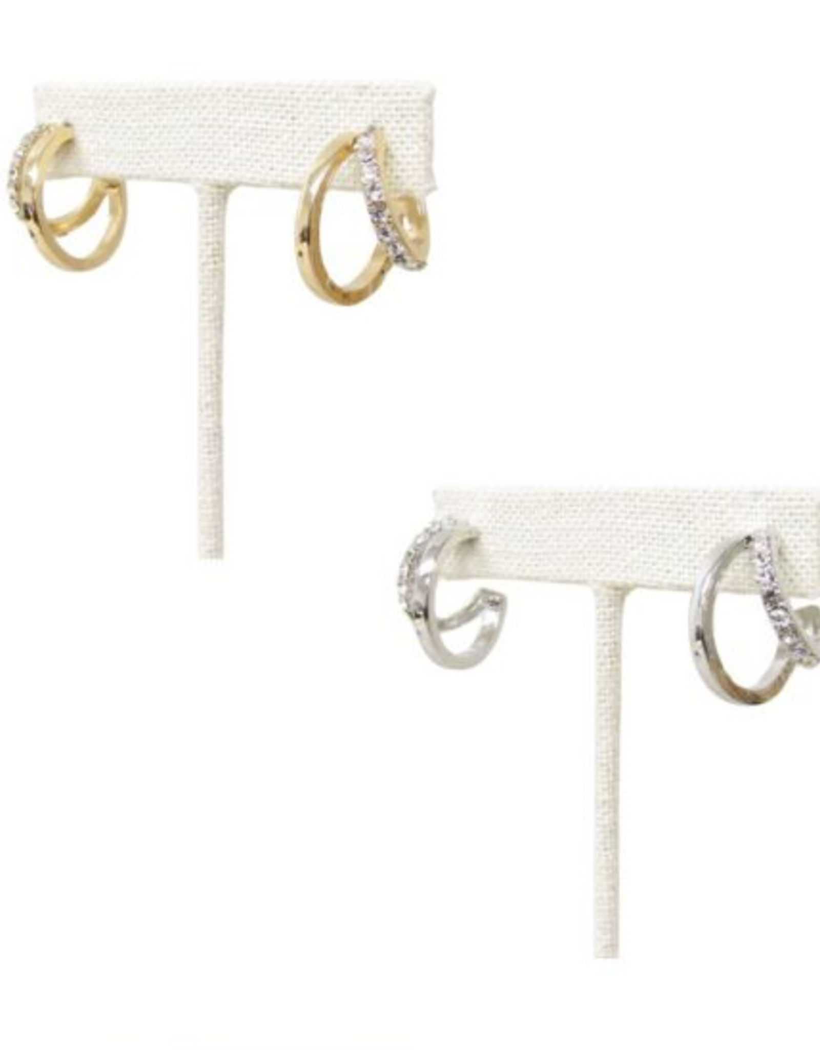 Coronet Jewelry Co Coronet Double Hoop w/Crystal Earring