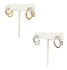 Coronet Jewelry Co Coronet Double Hoop w/Crystal Earring