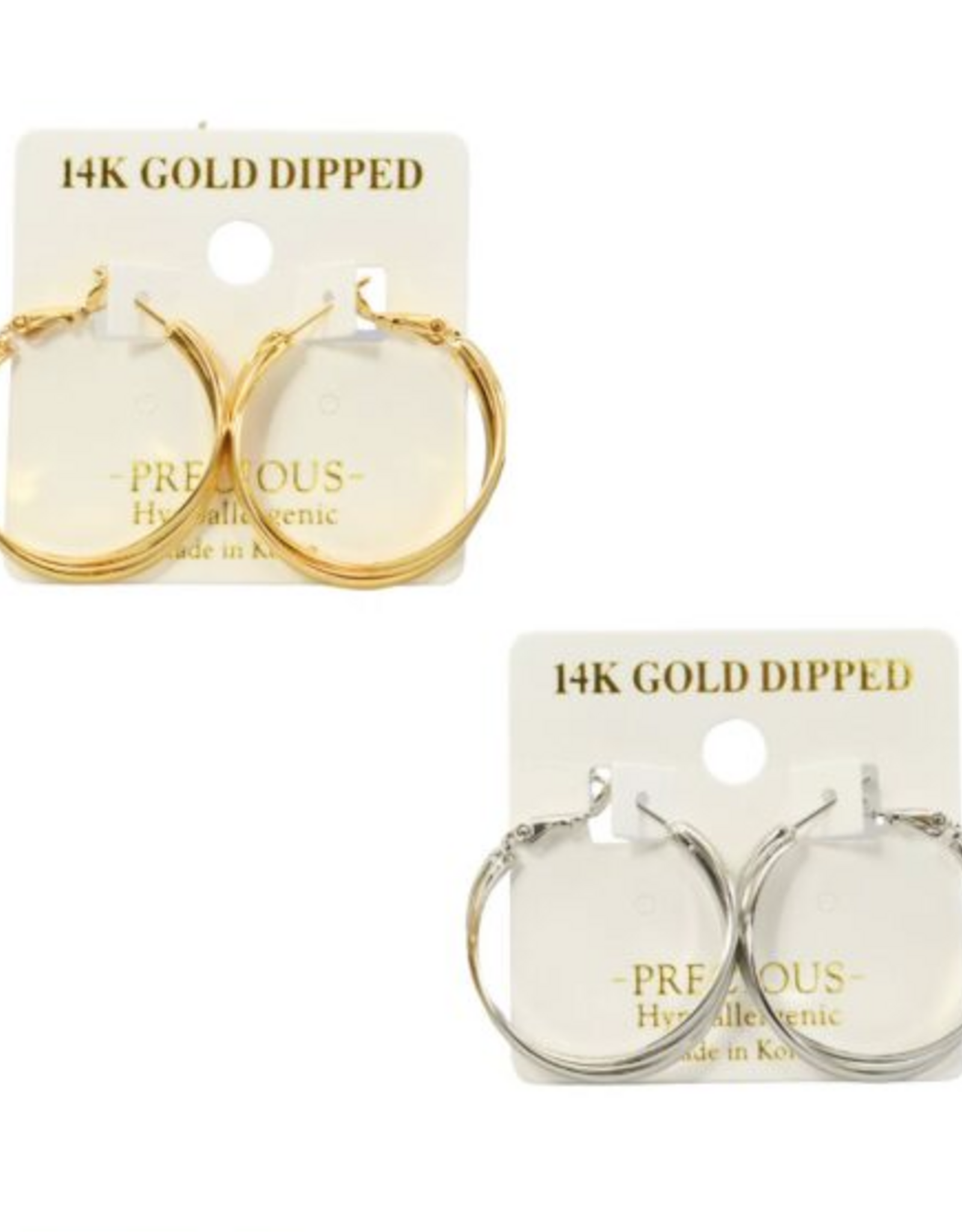 Coronet Jewelry Co Coronet 32439 Triple Gold Dipped Hoop Earring