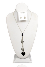 Coronet Coronet Silver Heart Dangle Charms Necklace