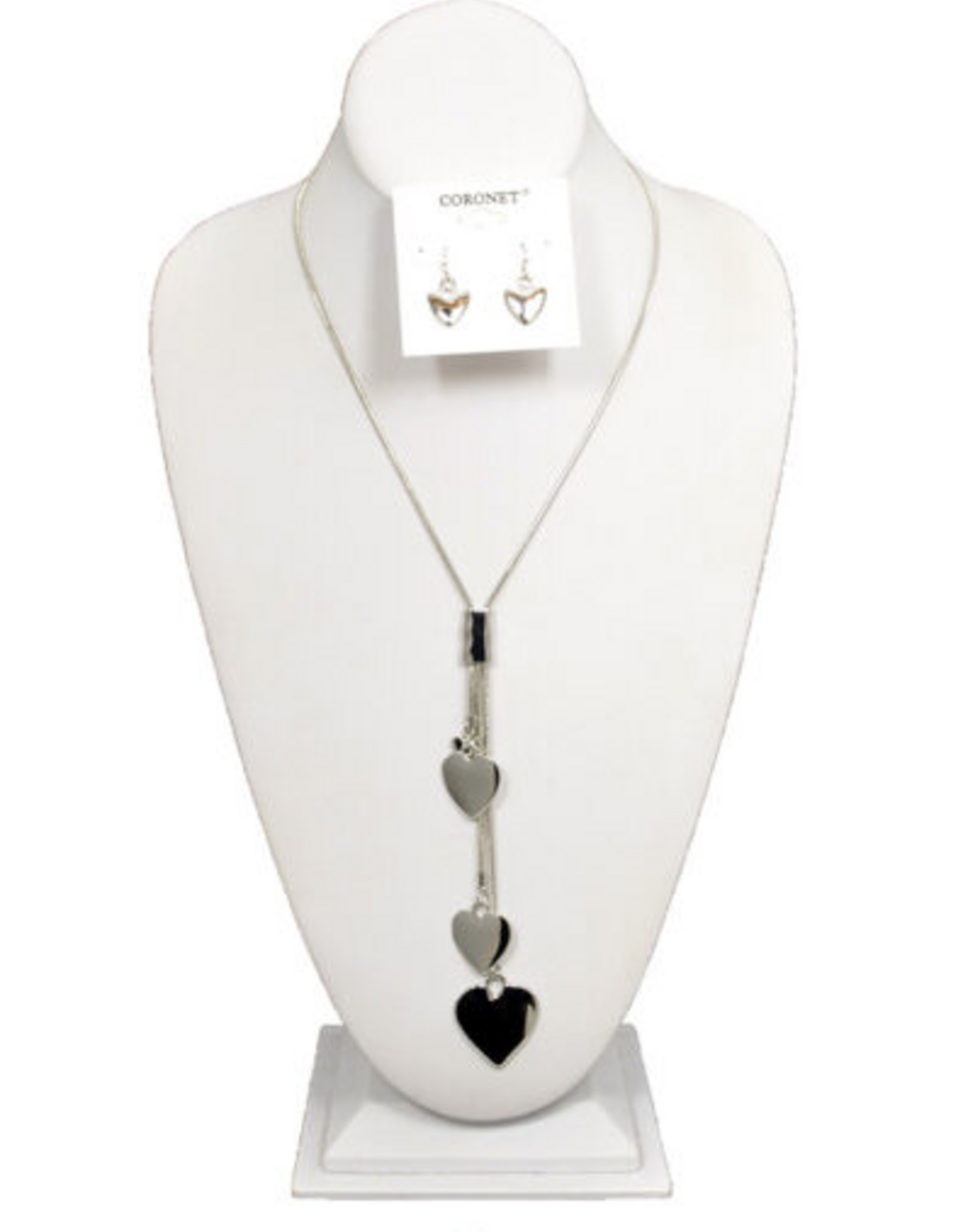 Coronet Coronet Silver Heart Dangle Charms Necklace