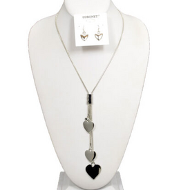 Coronet Coronet Silver Heart Dangle Charms Necklace