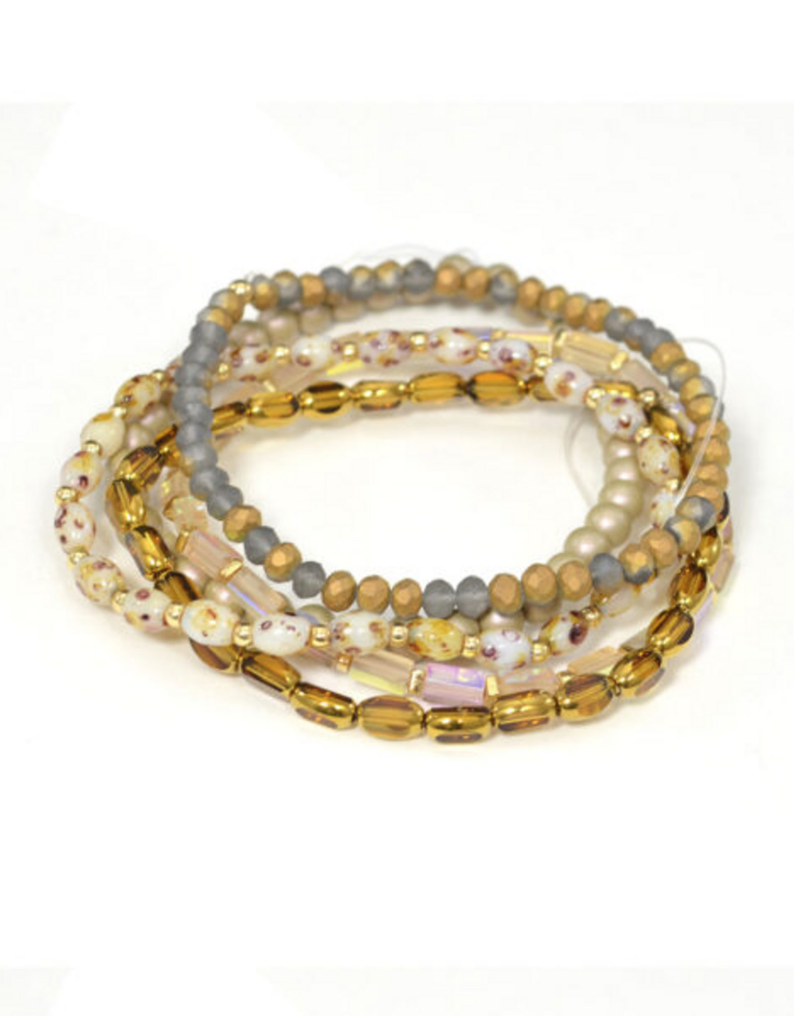 Coronet Coronet 34055 Five Layer Multi Brown Beaded Bracelet