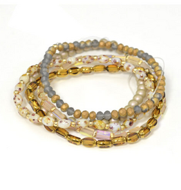 Coronet Coronet 34055 Five Layer Multi Brown Beaded Bracelet