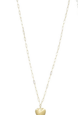 Coronet Jewelry Co Coronet 31147 Matte Heart Locket on Paperclip Chain Necklace