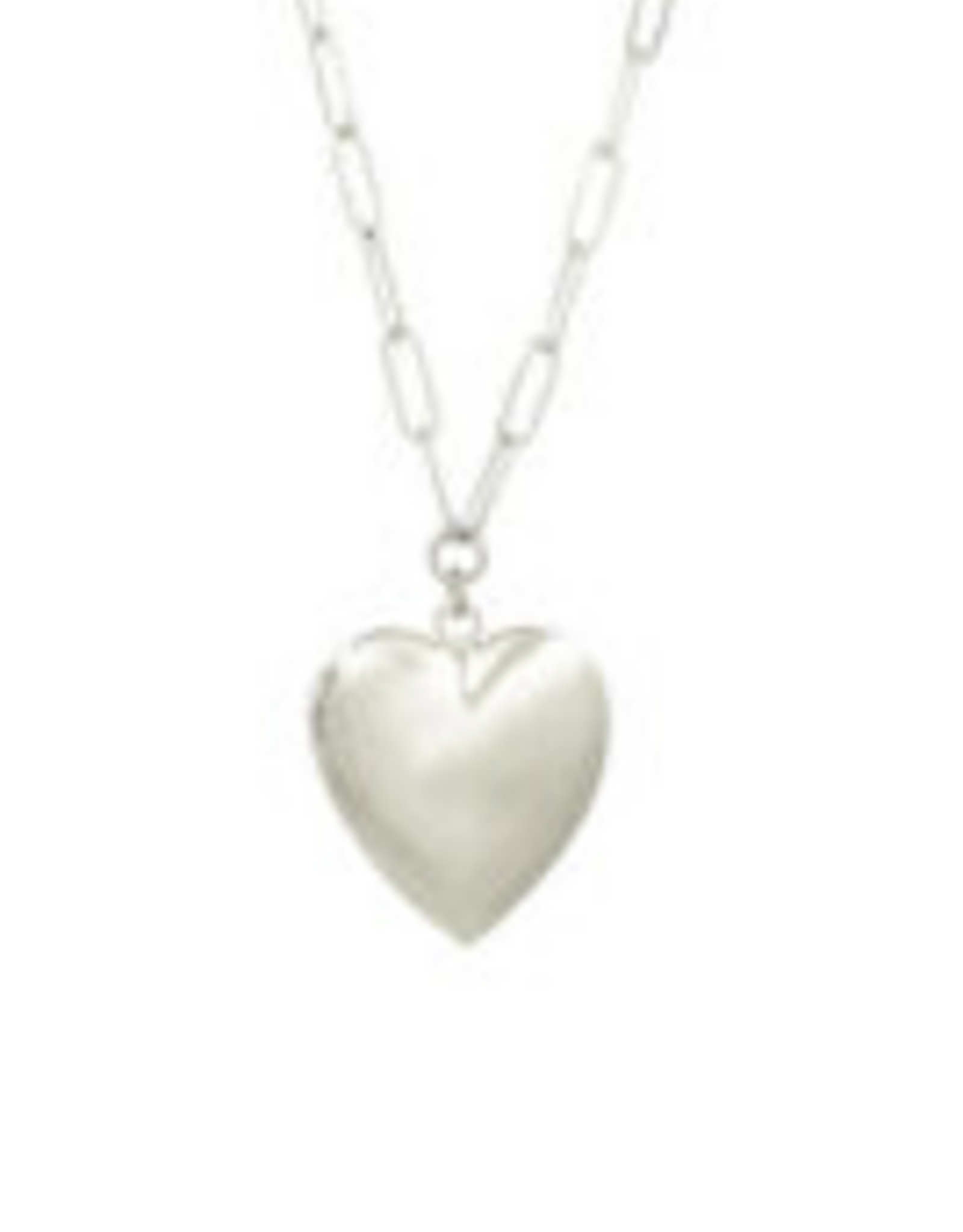 Coronet Jewelry Co Coronet 31147 Matte Heart Locket on Paperclip Chain Necklace