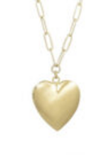 Coronet Jewelry Co Coronet 31147 Matte Heart Locket on Paperclip Chain Necklace