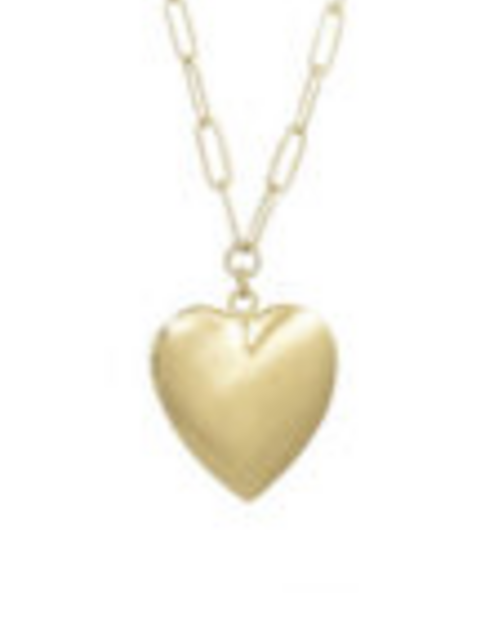 Coronet Jewelry Co Coronet 31147 Matte Heart Locket on Paperclip Chain Necklace